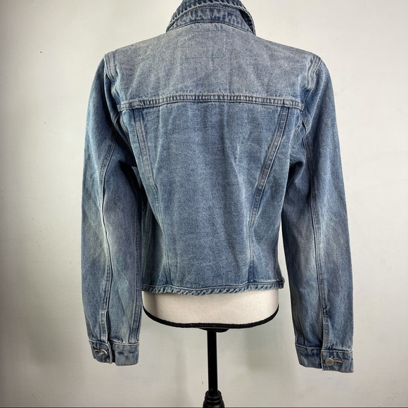 Blank NYC Distressed Denim Jacket NWT SZ M - Picture 3 of 12